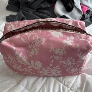 Floral Pink Women's  large makeup Bag